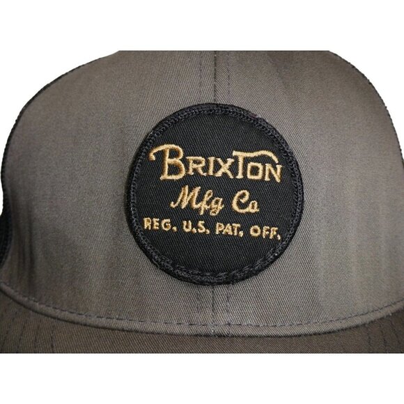 Brixton Logo Black Gray Trucker Hat Baseball Cap‎ Snapback mesh - Picture 3 of 9